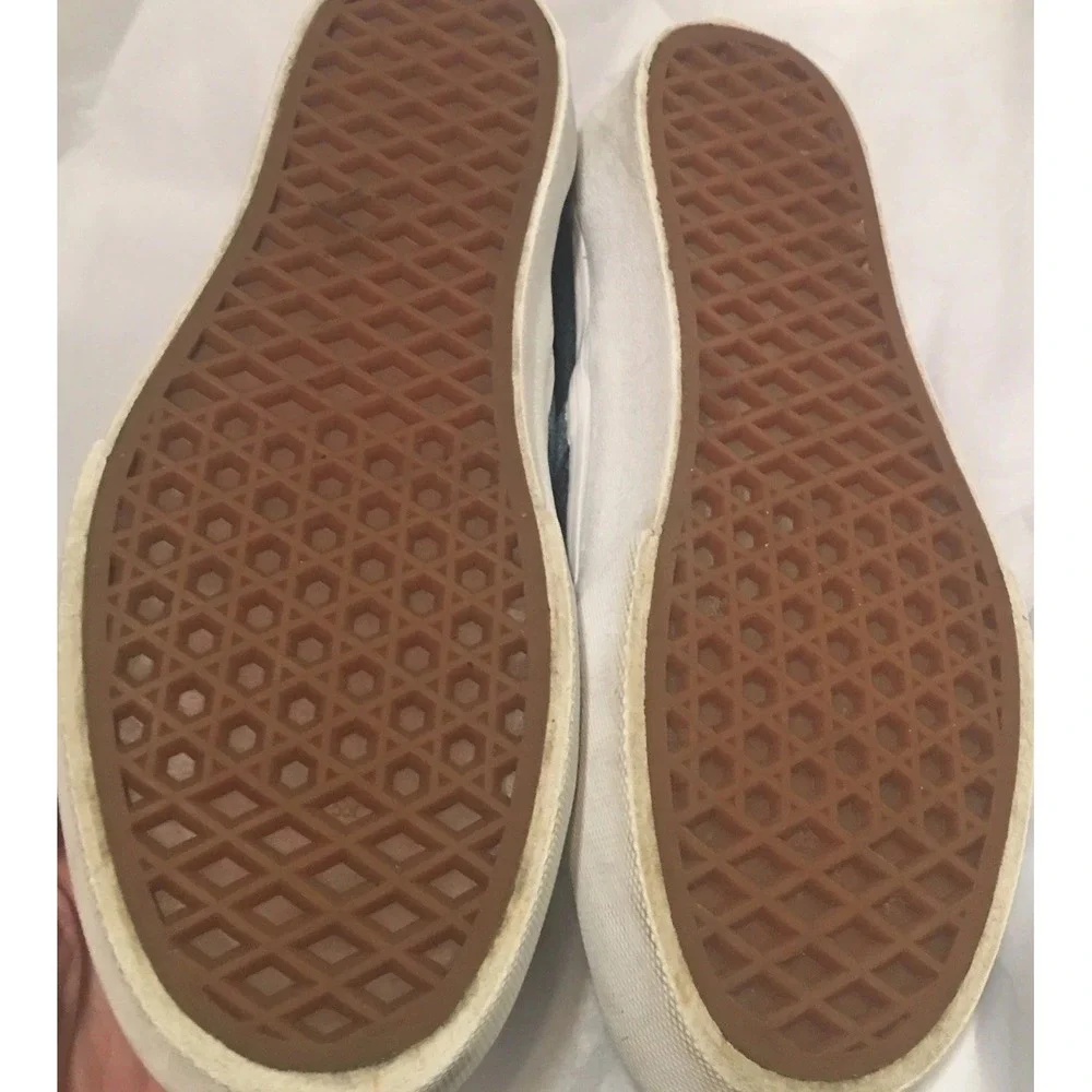 Vans Slip‎ On Blue Denim Ombré Shoes Size Womens 6, Mens 4.5